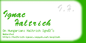 ignac haltrich business card